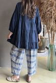 Driftwood Bell Sleeve Smock Top Navy